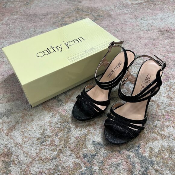 Cathy Jean Strappy Sparkly Heels Size 6 - Picture 1 of 10